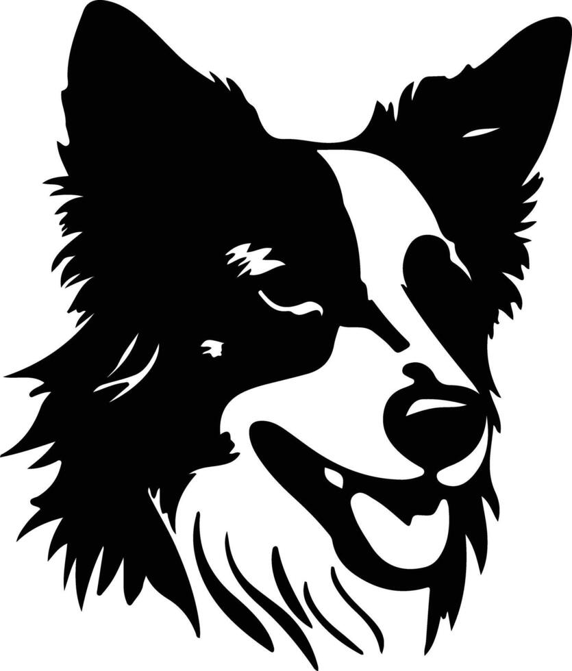 Border Collie  silhouette portrait vector