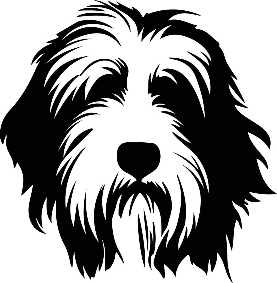 Old English Sheepdog  silhouette portrait vector