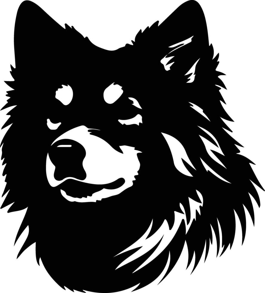 finlandés perro lapphund silueta retrato vector