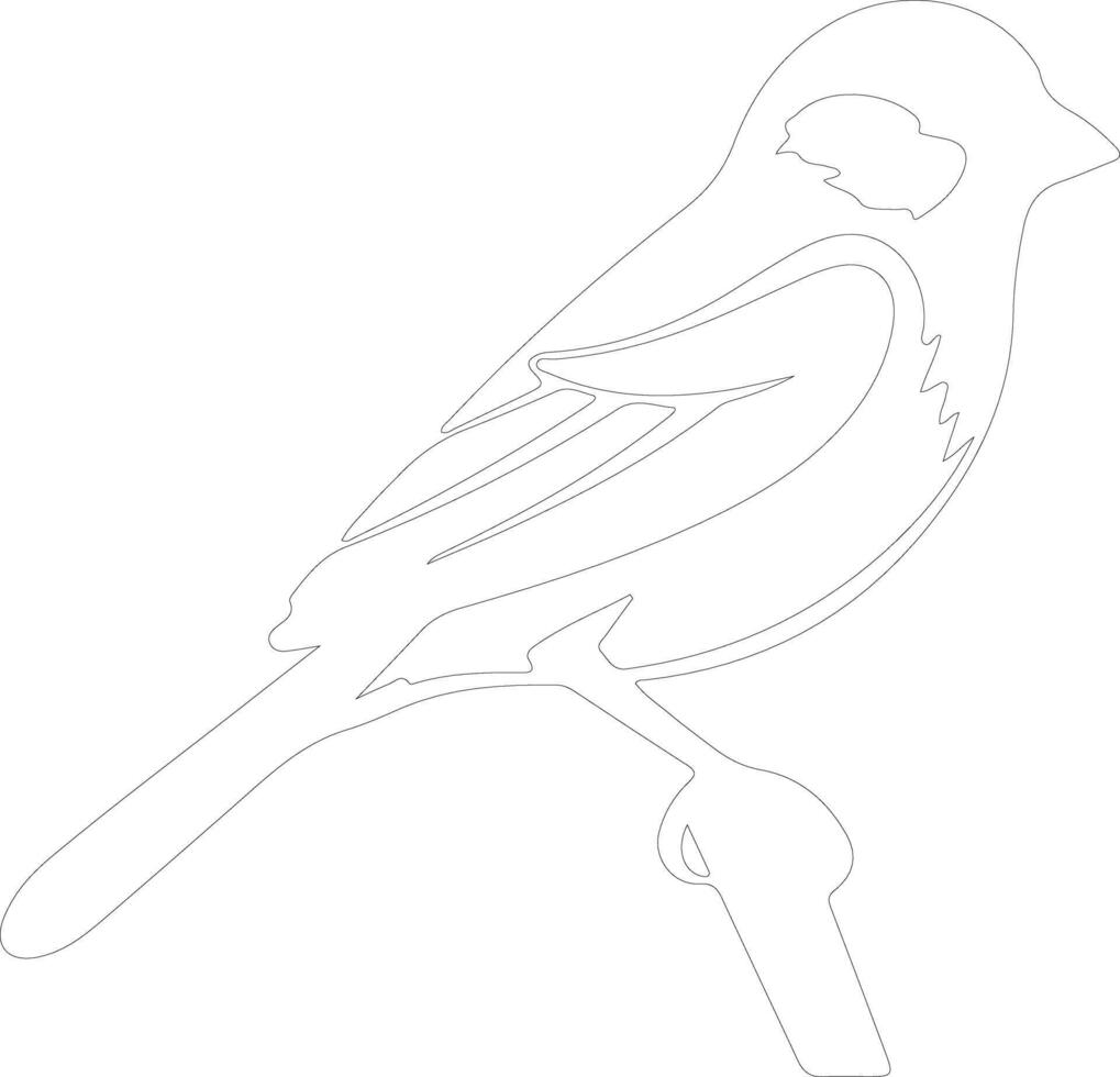 tree sparrow outline silhouette vector