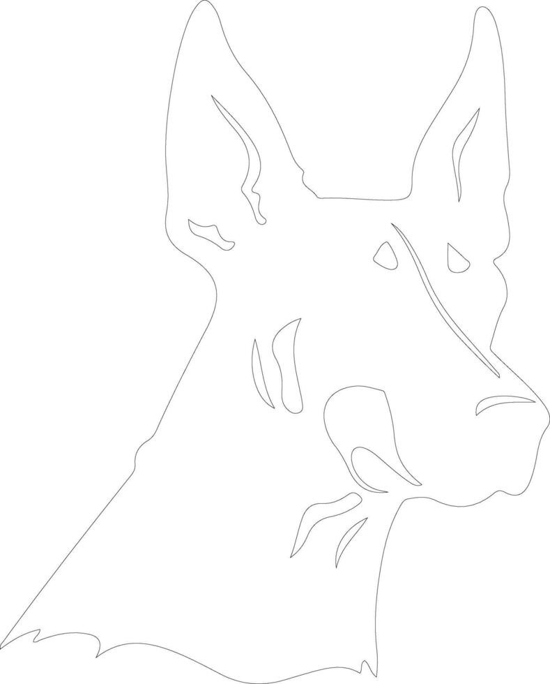 Doberman Pinscher  outline silhouette vector