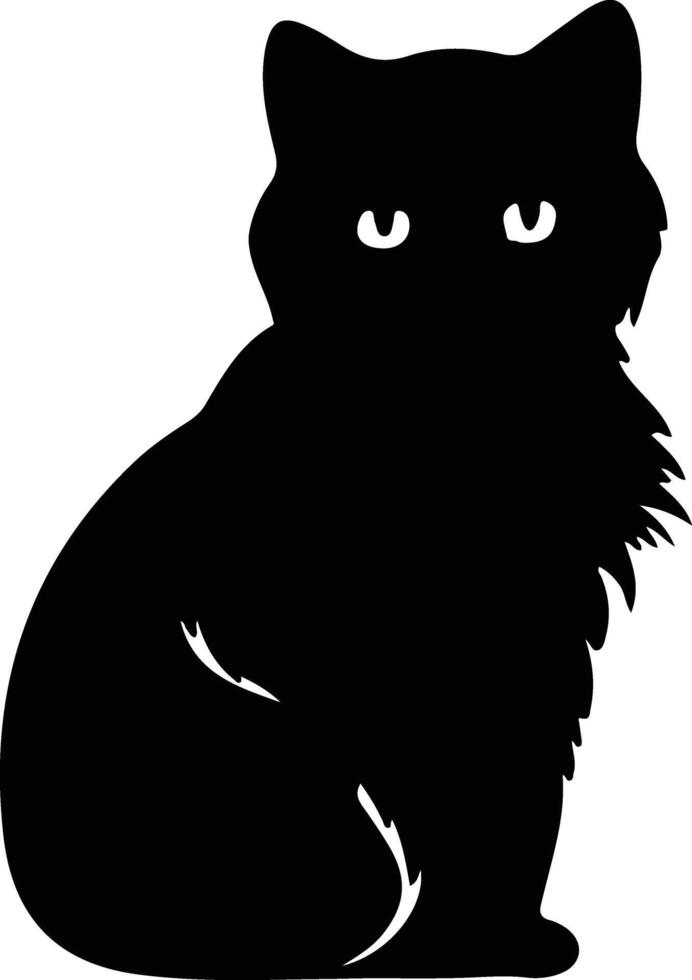 Exotic Shorthair Cat  silhouette portrait vector