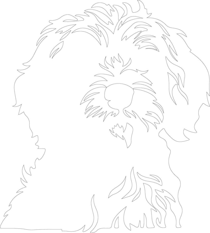 Cockapoo  outline silhouette vector