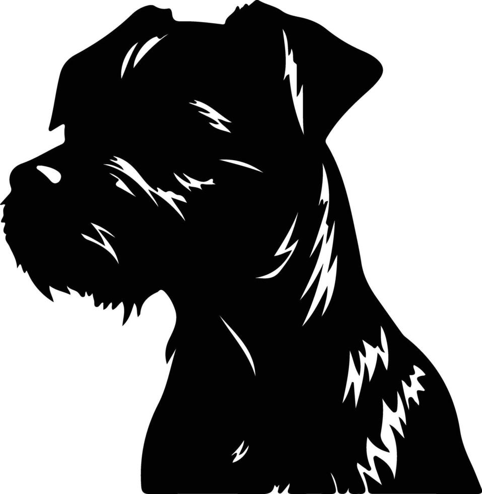 Border Terrier  silhouette portrait vector