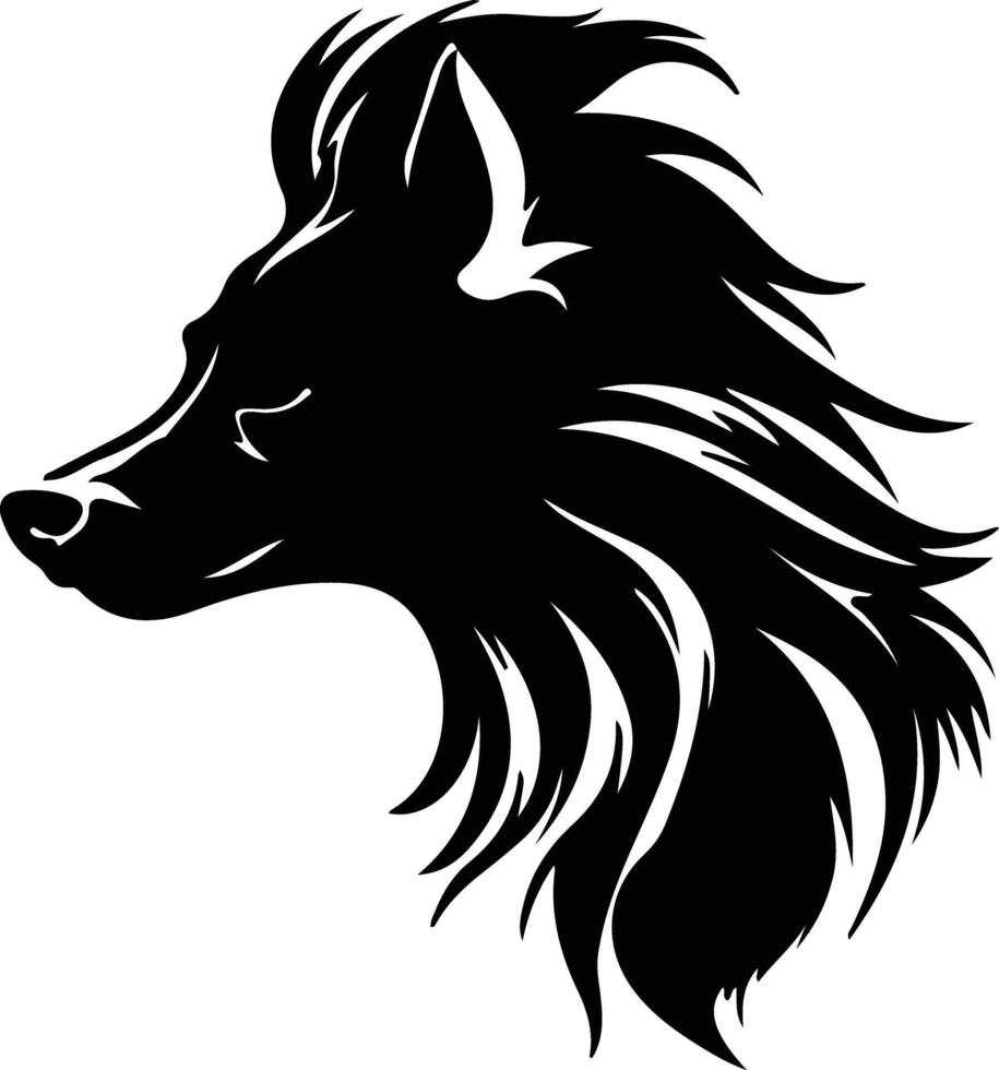 Chinese Crested  silhouette portrait vector