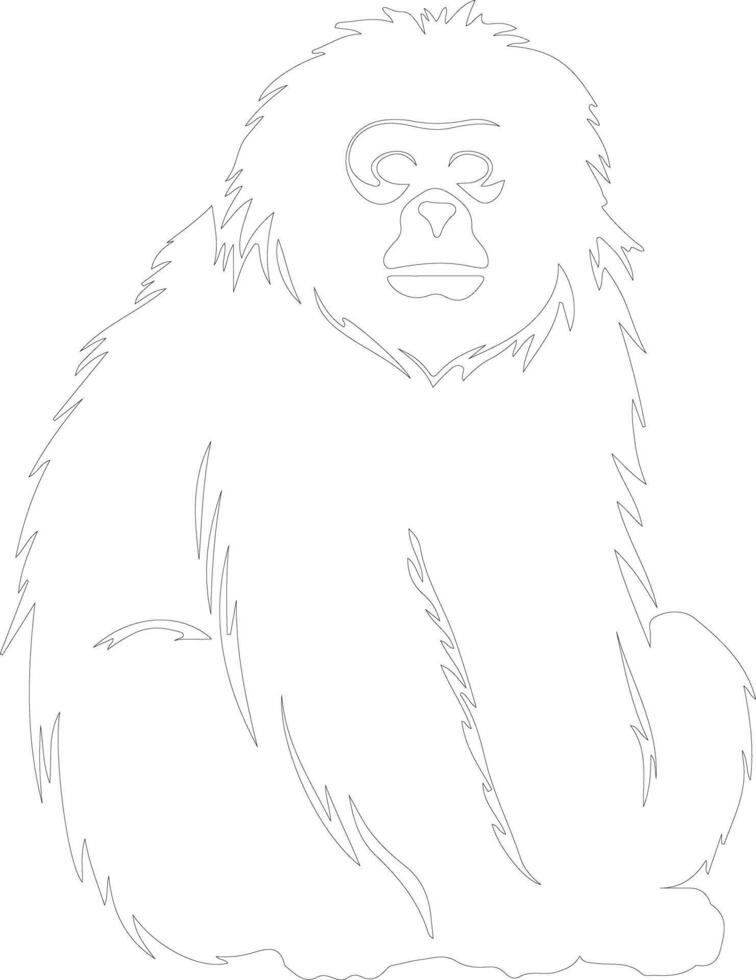 howler monkey  outline silhouette vector