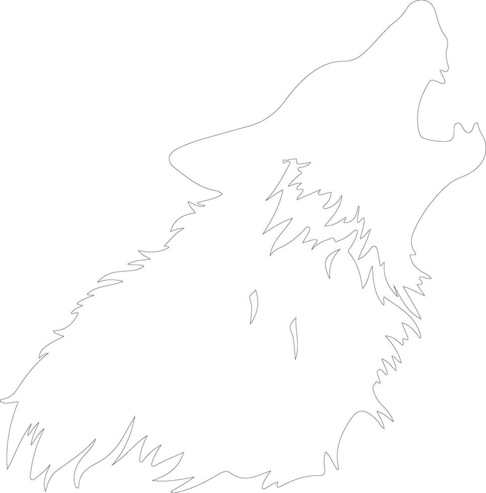 Werewolf howl outline silhouette vector