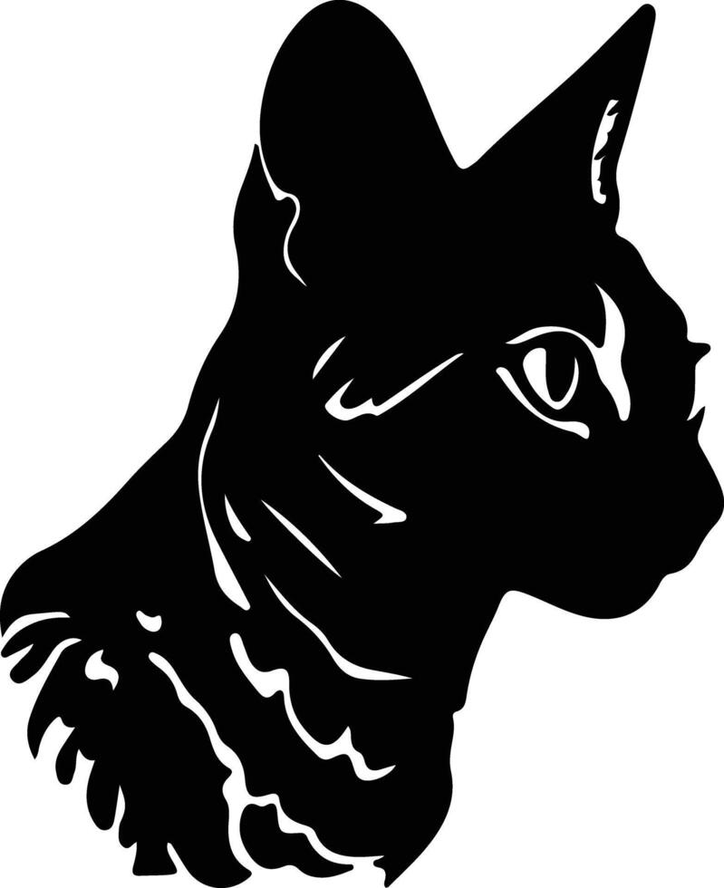 Ocicat Cat  silhouette portrait vector