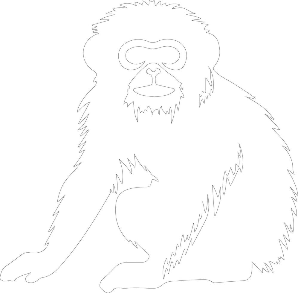 gibbon   outline silhouette vector