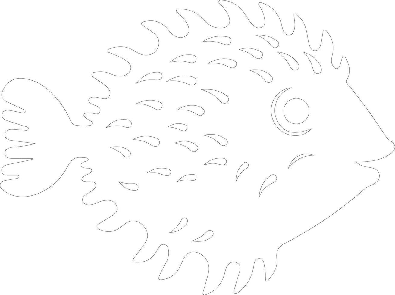 pufferfish   outline silhouette vector