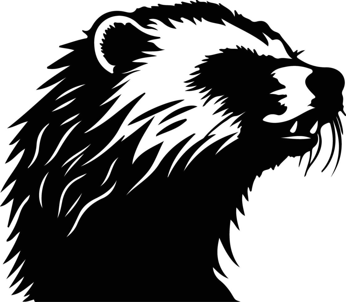 binturong  silhouette portrait vector