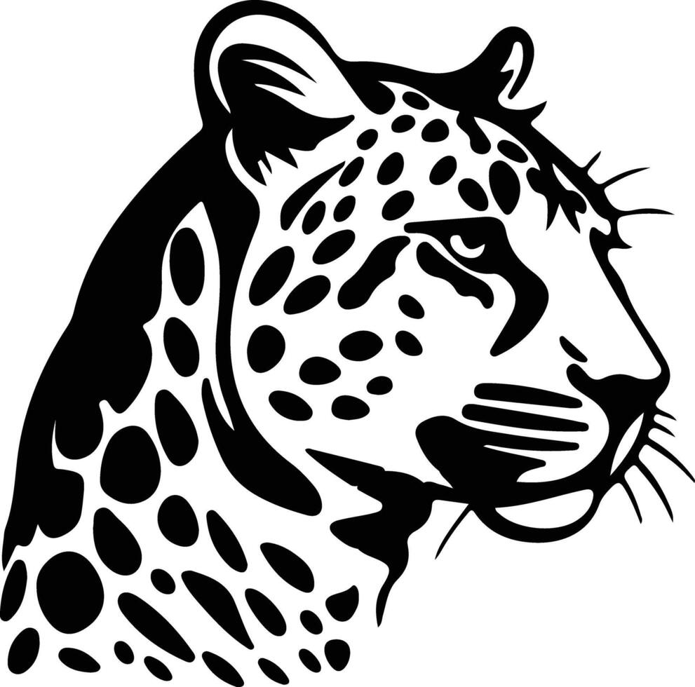 leopardo silueta retrato vector