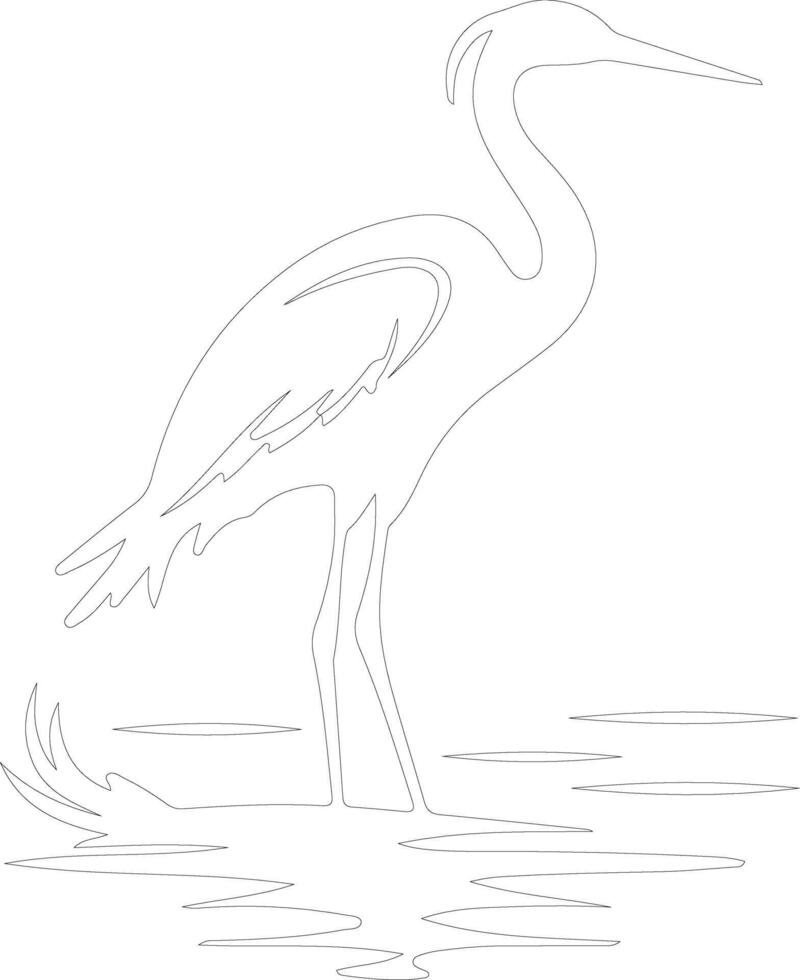 egret   outline silhouette vector