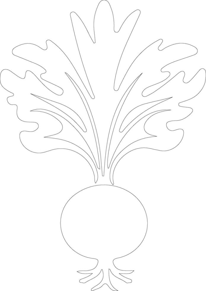 rutabaga  outline silhouette vector