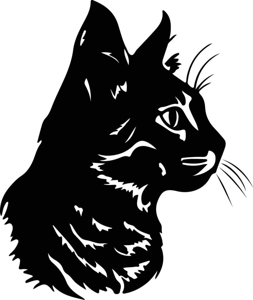 Sokoke Cat  silhouette portrait vector