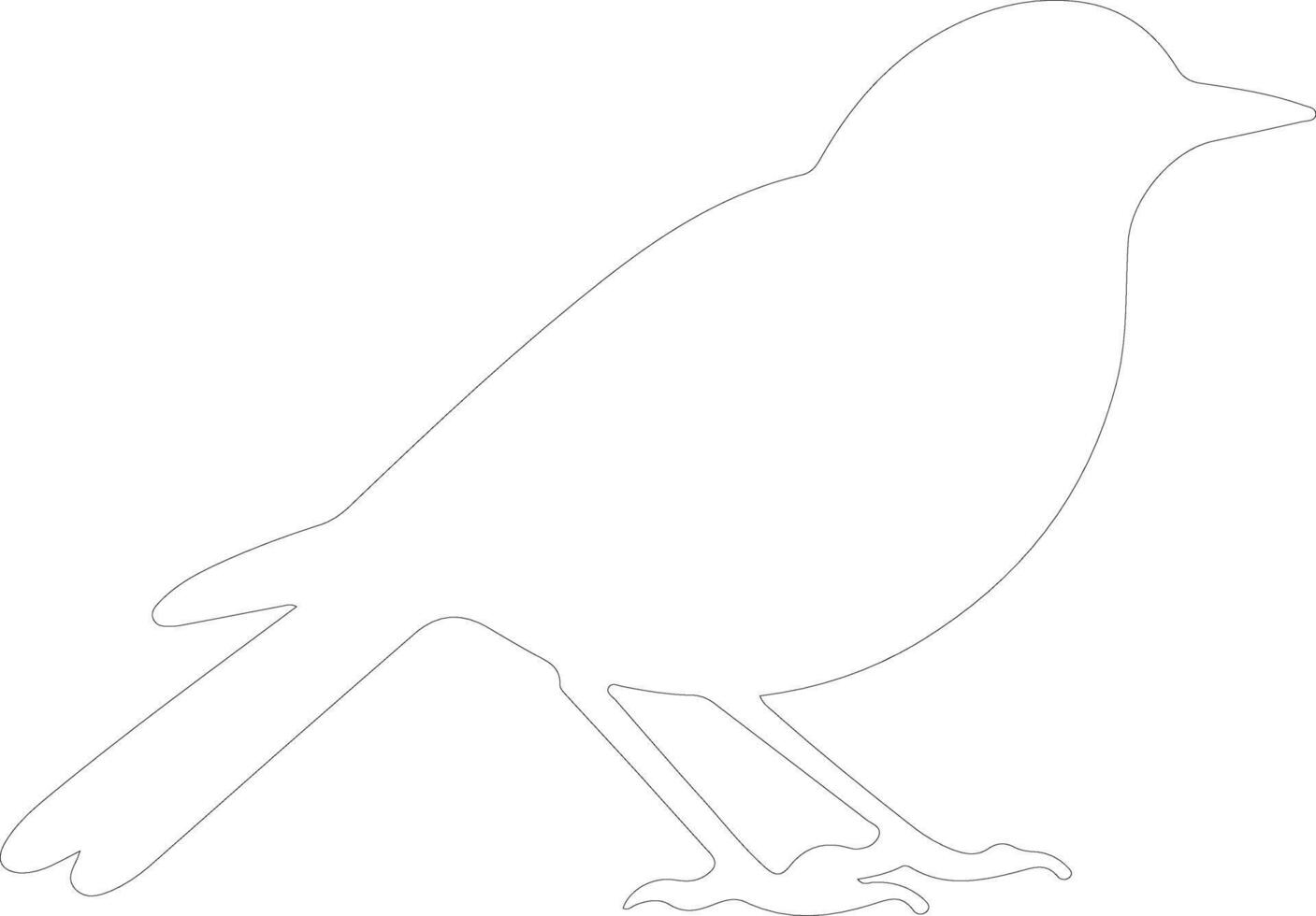 blackbird  outline silhouette vector