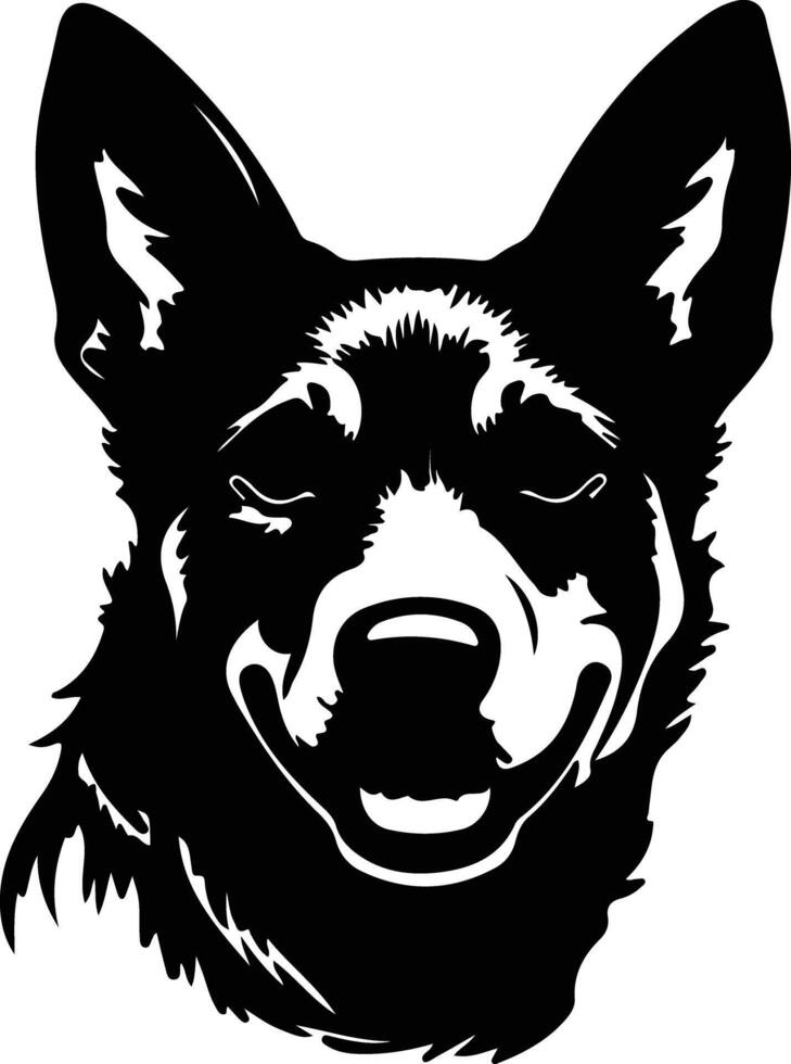 Australian Cattle Dog  silhouette portrait vector