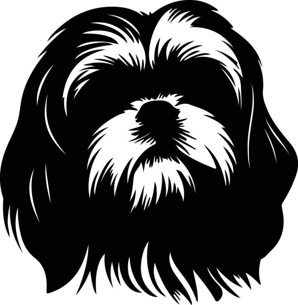 Shih Tzu  silhouette portrait vector