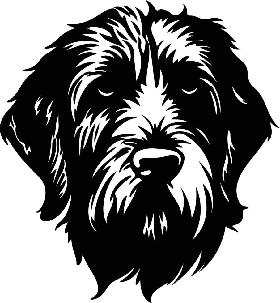 Wirehaired Pointing Griffon  silhouette portrait vector