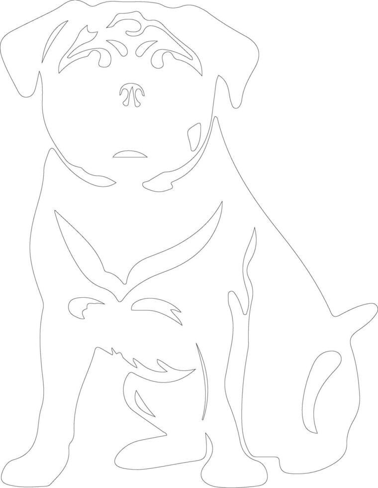 pug    outline silhouette vector