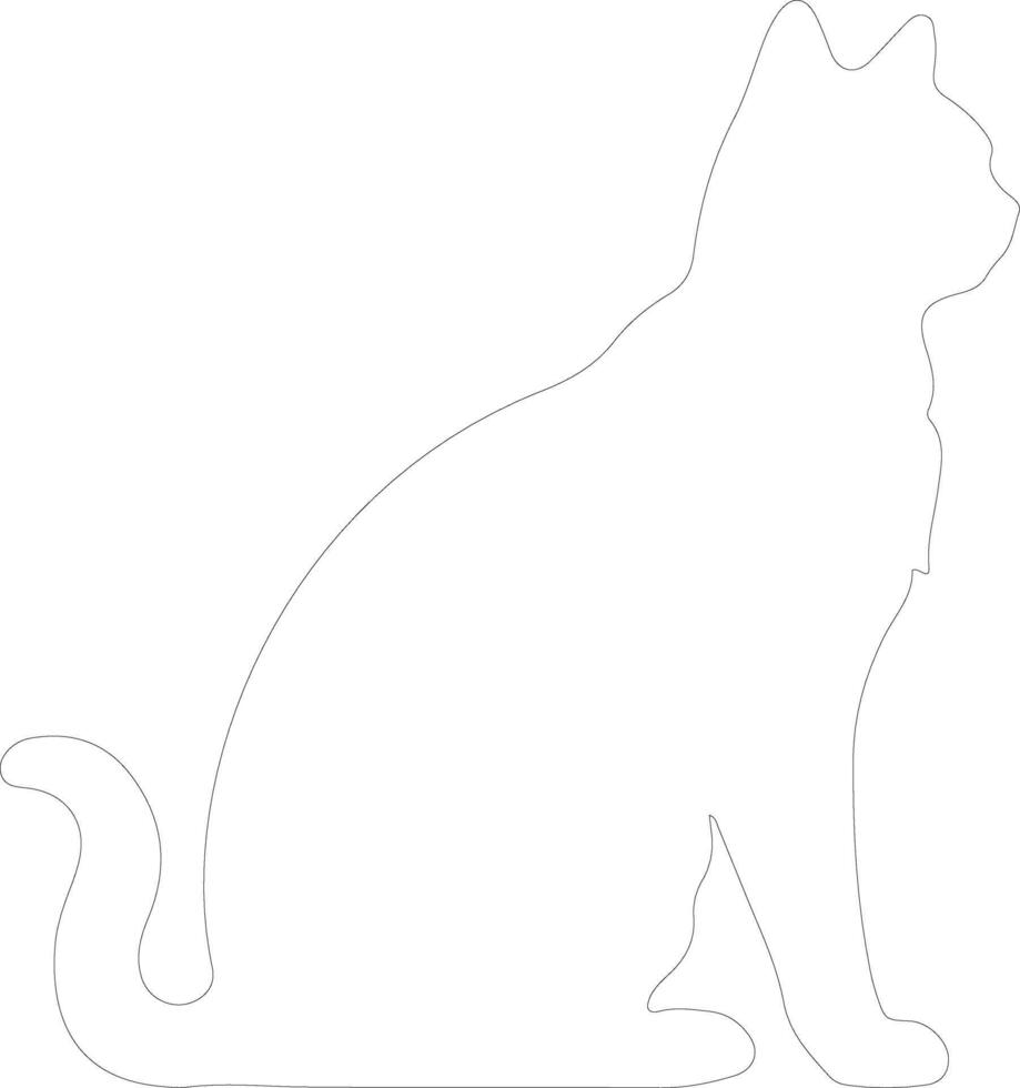 Burmilla Cat  outline silhouette vector