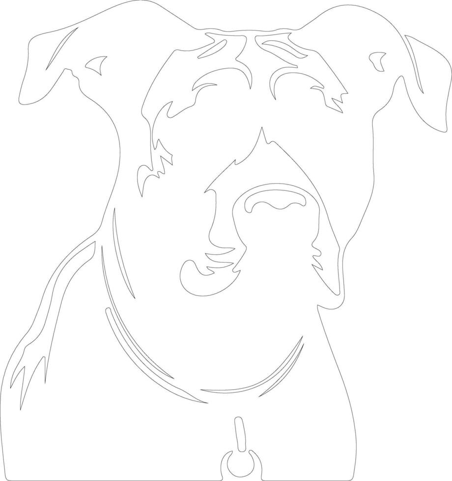American Pit Bull Terrier  outline silhouette vector