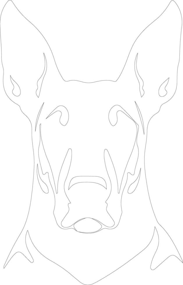 Doberman Pinscher  outline silhouette vector