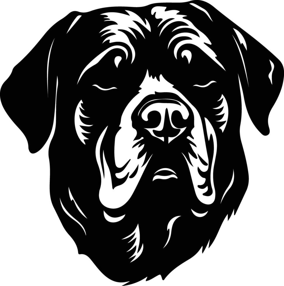 Rottweiler silueta retrato vector