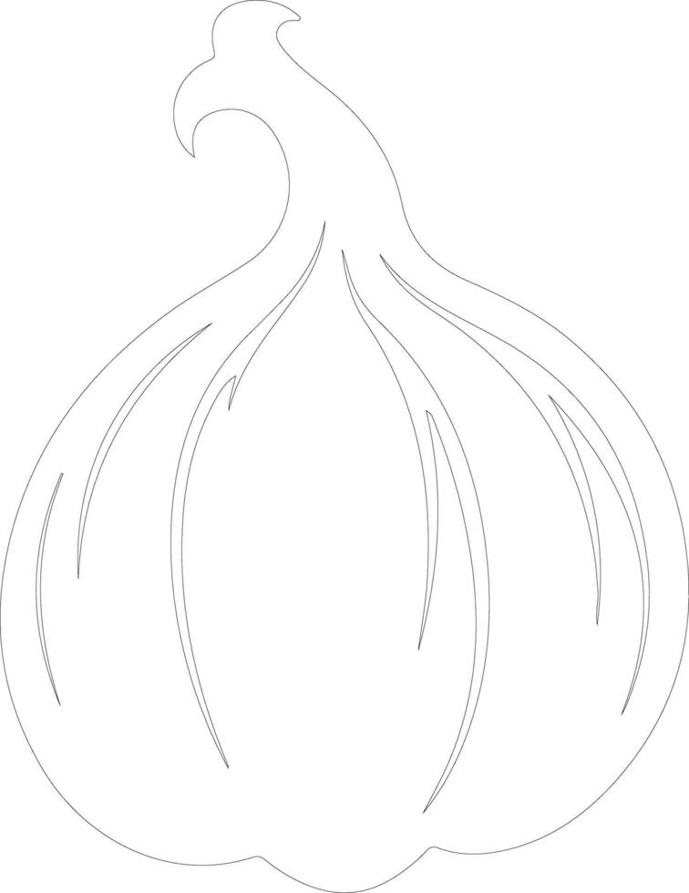 acorn squash  outline silhouette vector