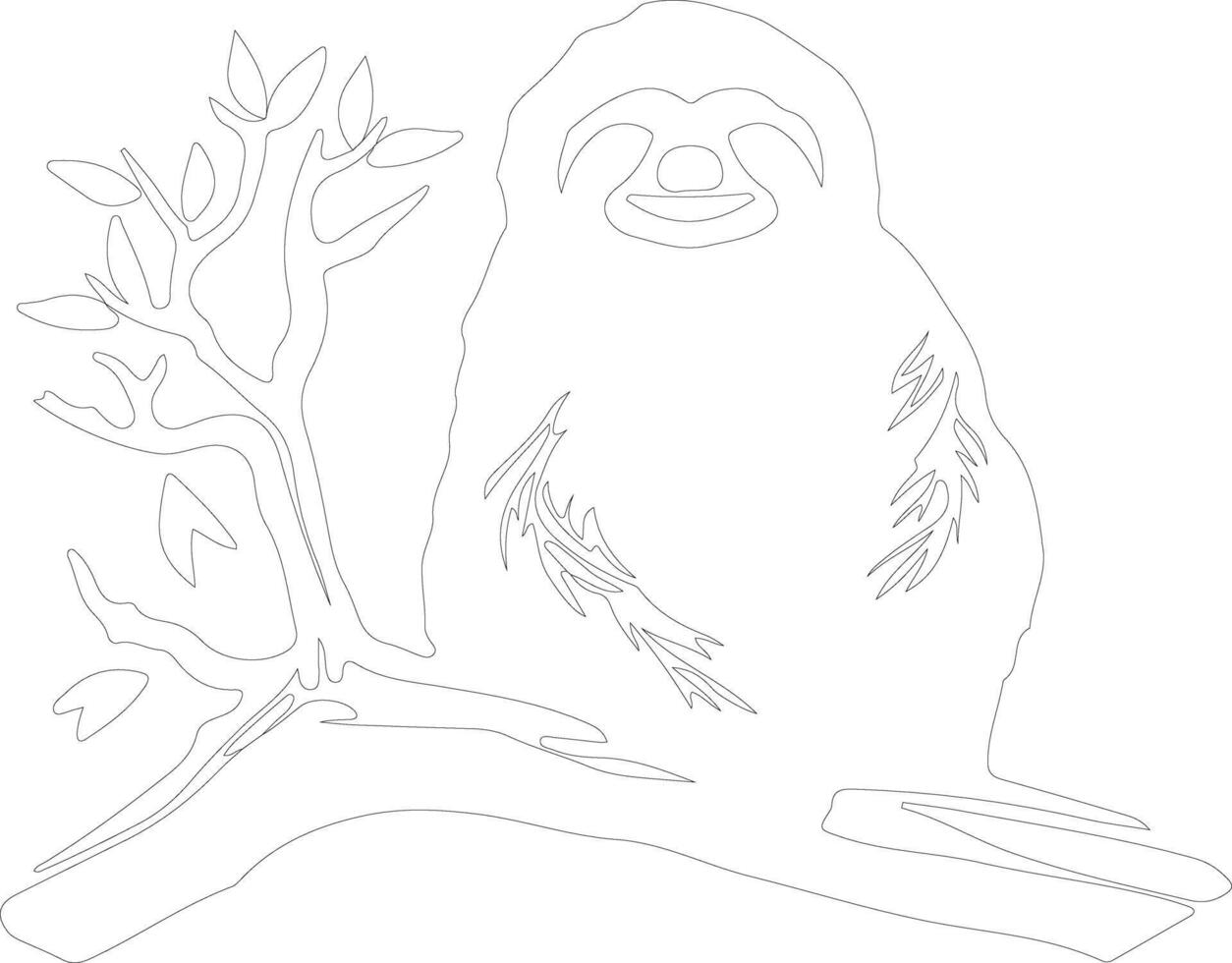 sloth   outline silhouette vector