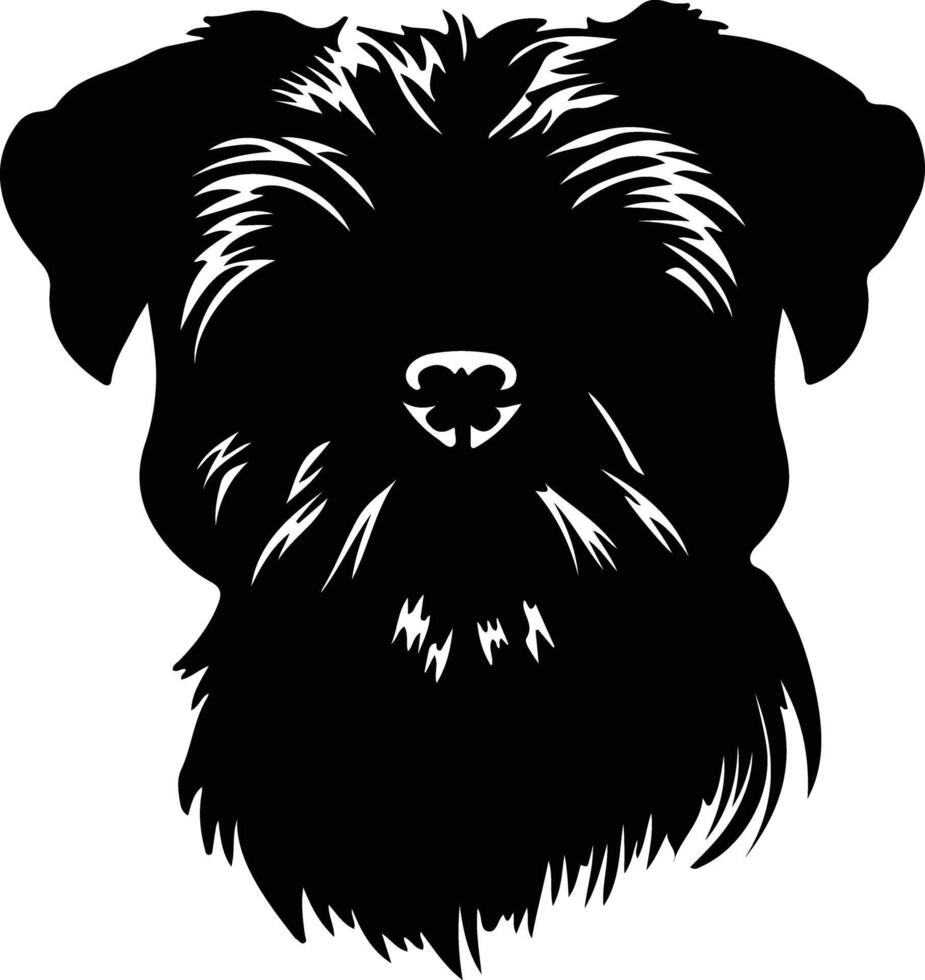 Brussels Griffon  silhouette portrait vector