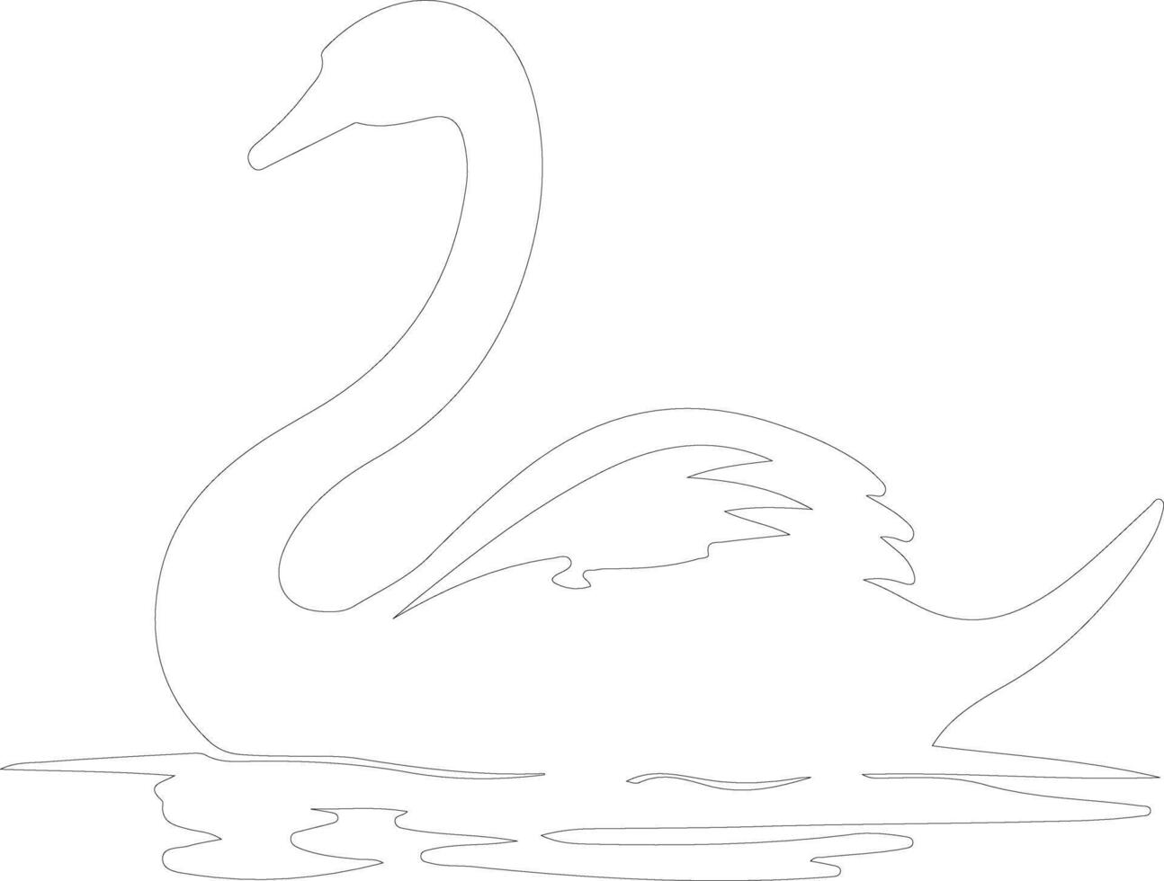 trompetista cisne contorno silueta vector