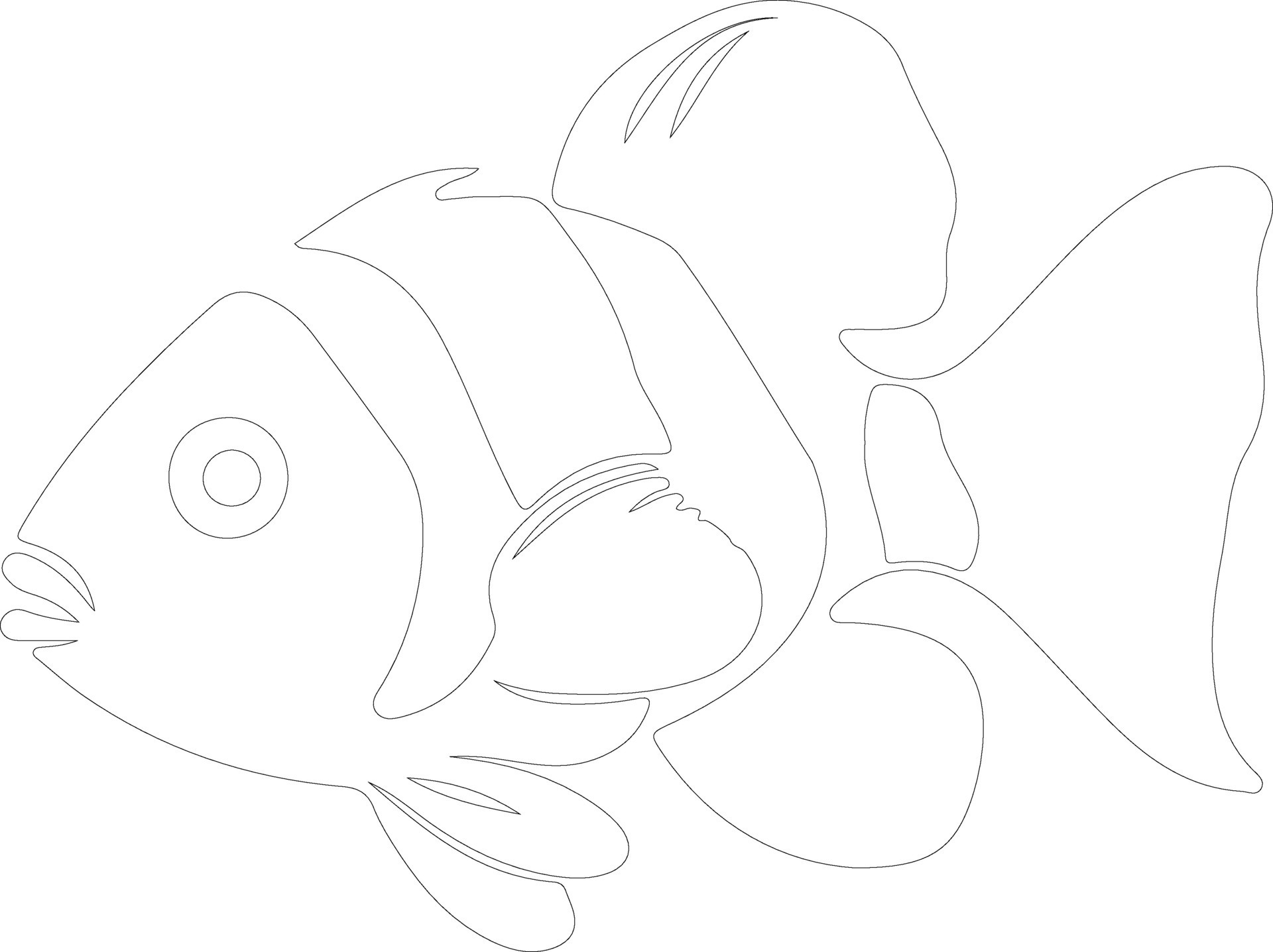 Clownfish Outline Silhouette 38829200 Vector Art At Vecteezy Clownfish Outline Silhouette Vector