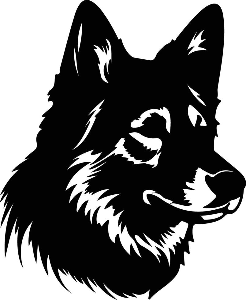 Finnish Spitz  silhouette portrait vector