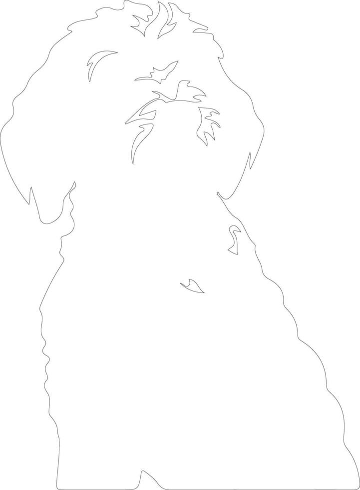 Goldendoodle  outline silhouette vector