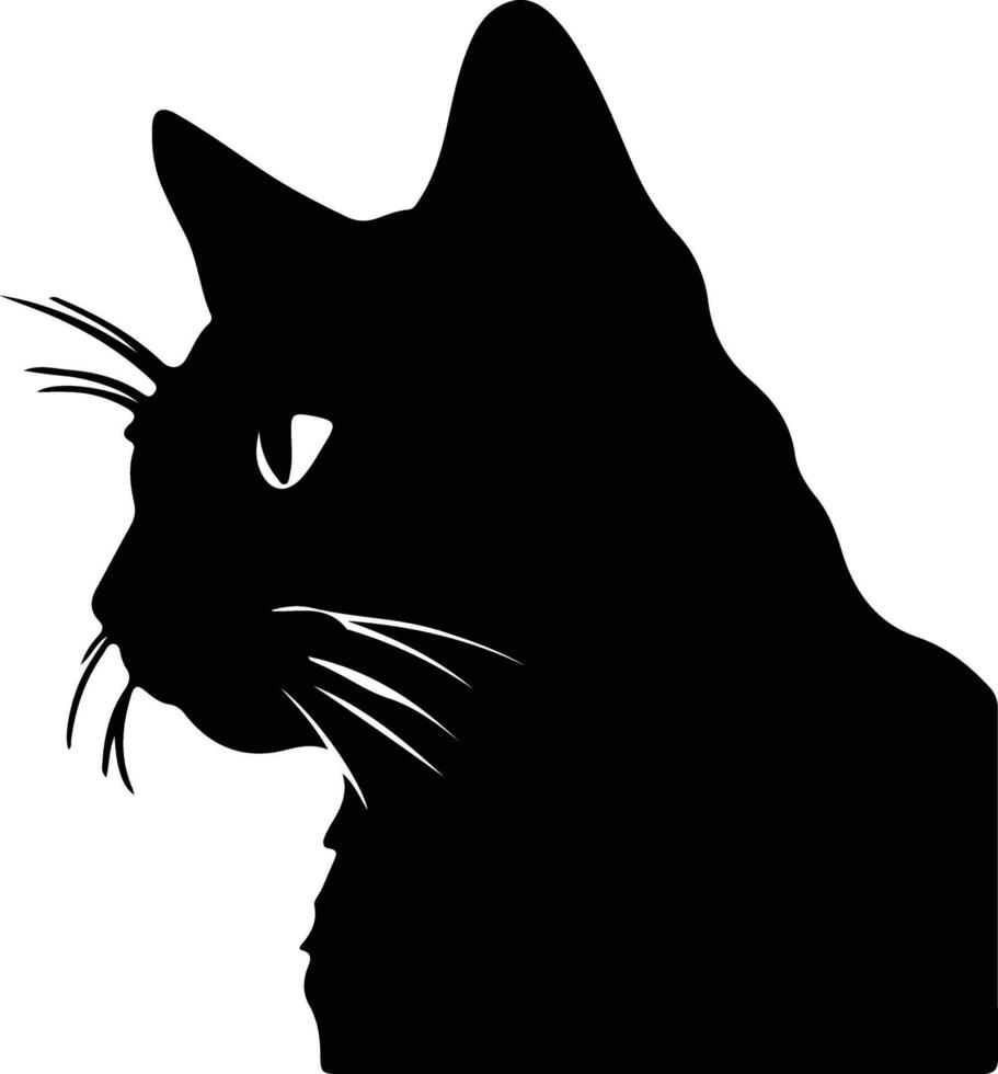 German Rex Cat  silhouette portrait vector
