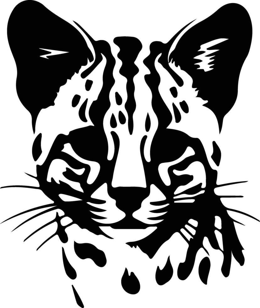 Margay  silhouette portrait vector