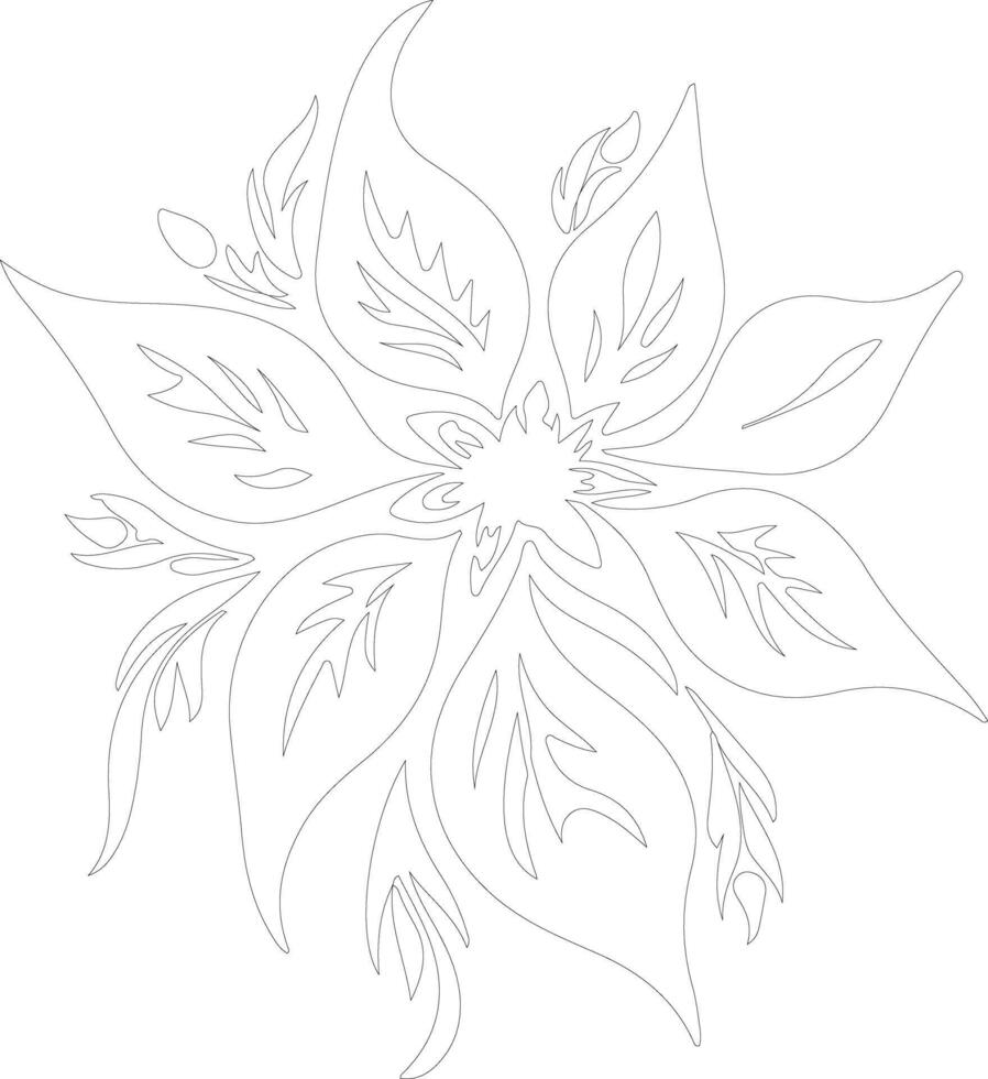 flor de pascua contorno silueta vector