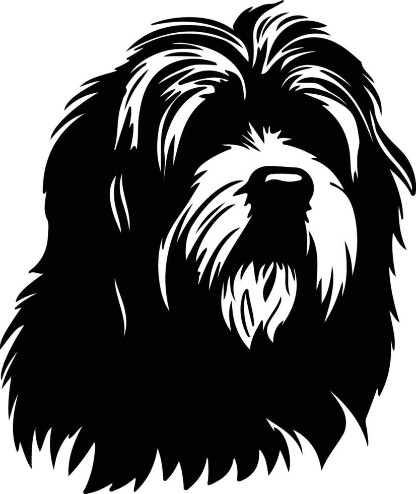 Polish Lowland Sheepdog    black silhouette vector
