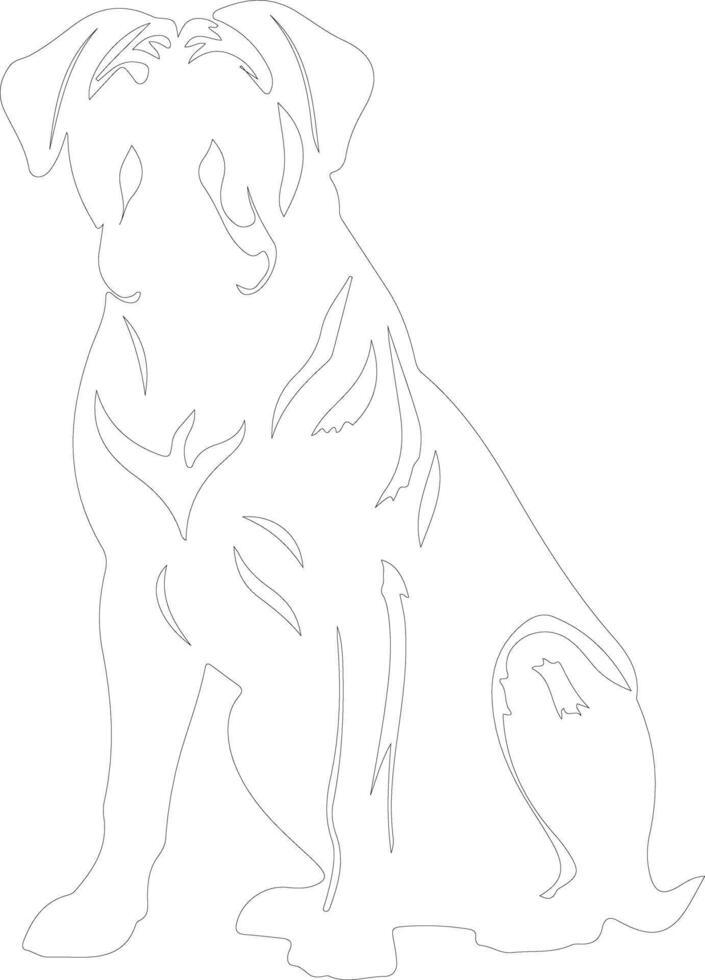 Bullmastiff  outline silhouette vector