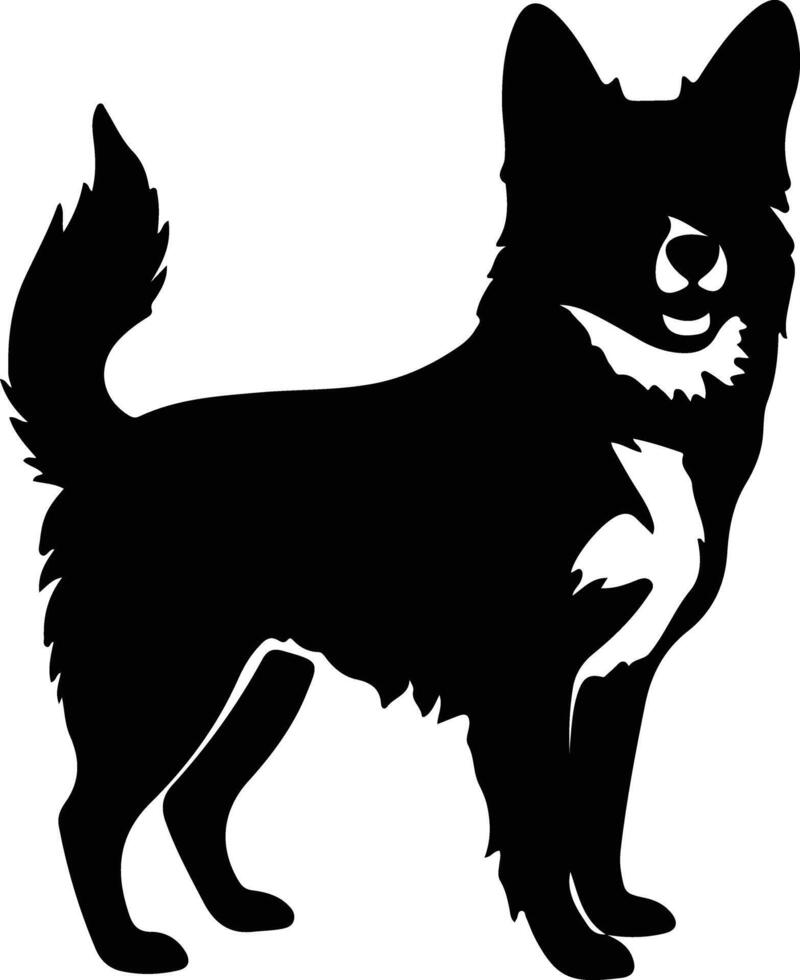 sueco vallhund negro silueta vector