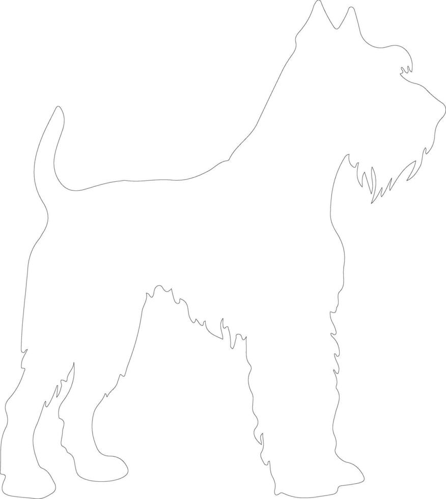 Irish Terrier outline silhouette vector