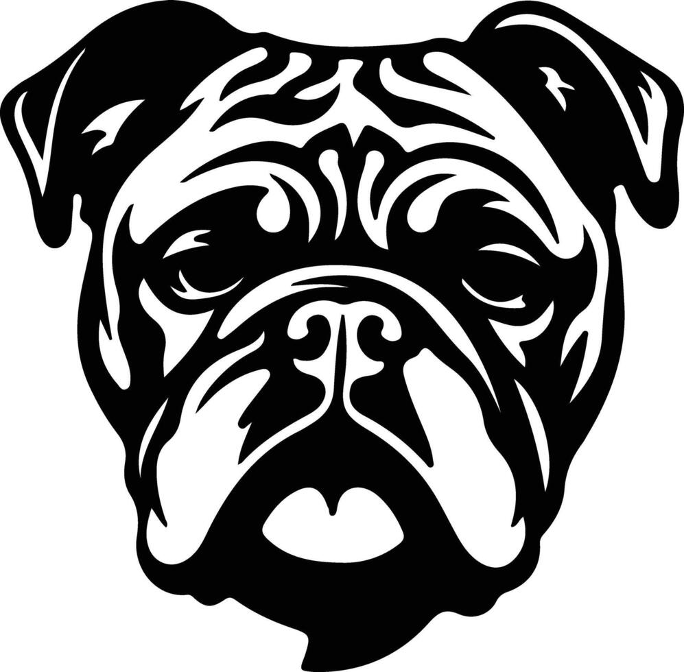 Bulldog  silhouette portrait vector