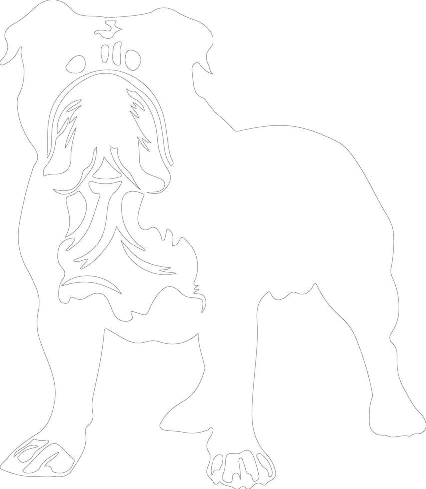 Bulldog  outline silhouette vector