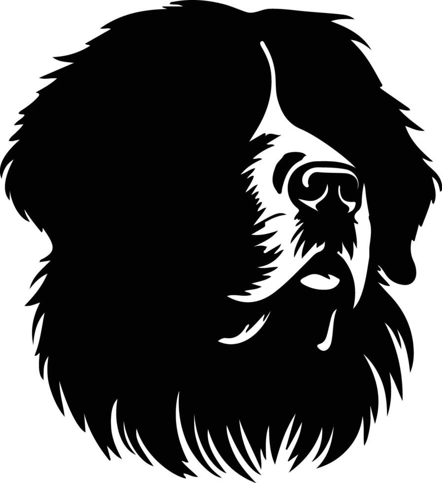 Tibetan Mastiff  silhouette portrait vector