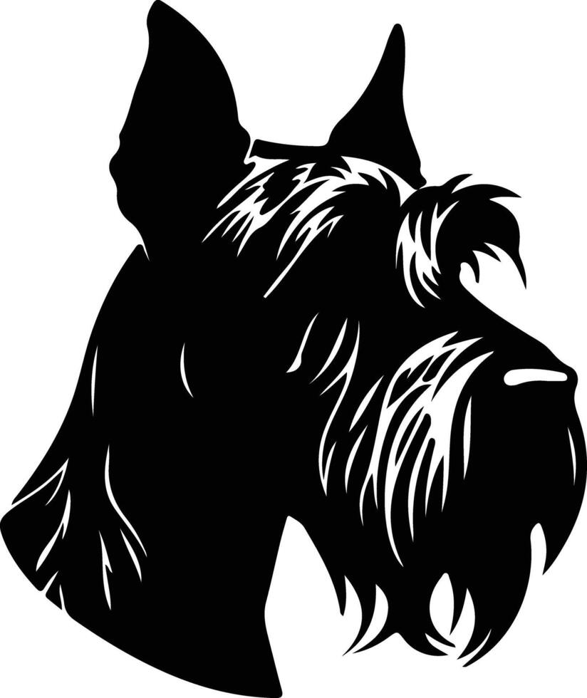 Giant Schnauzer silhouette portrait vector