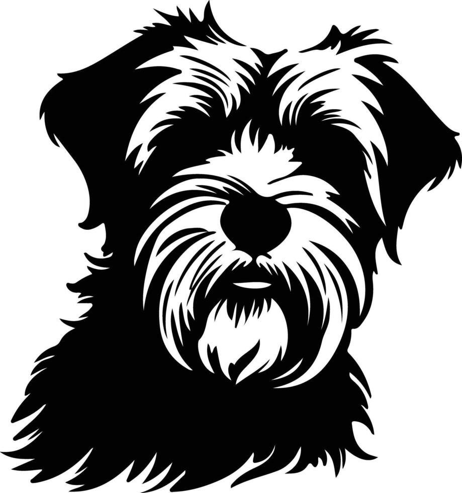 Dandie Dinmont Terrier  silhouette portrait vector