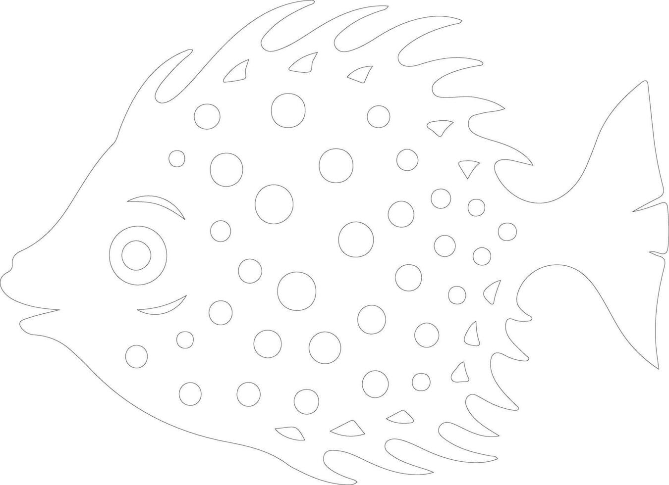 pufferfish    outline silhouette vector