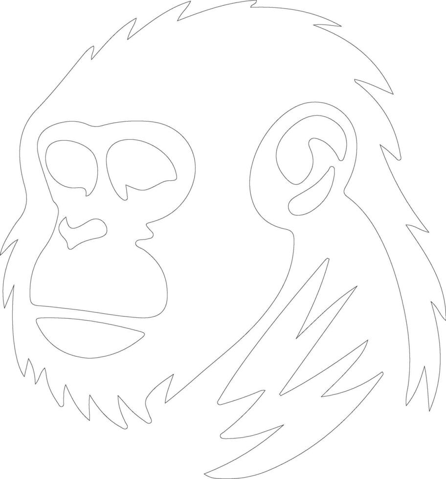 monkey  outline silhouette vector