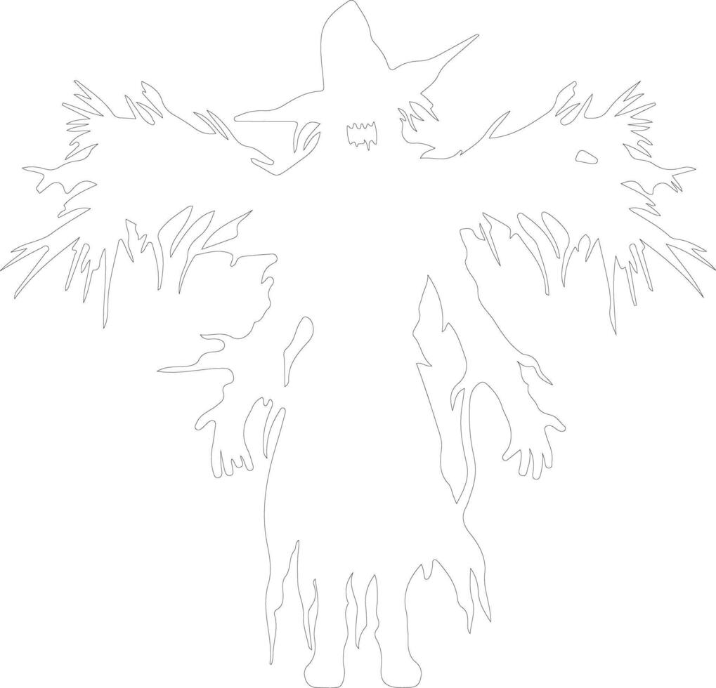 Scarecrow outline silhouette vector